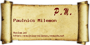 Paulnics Milemon névjegykártya